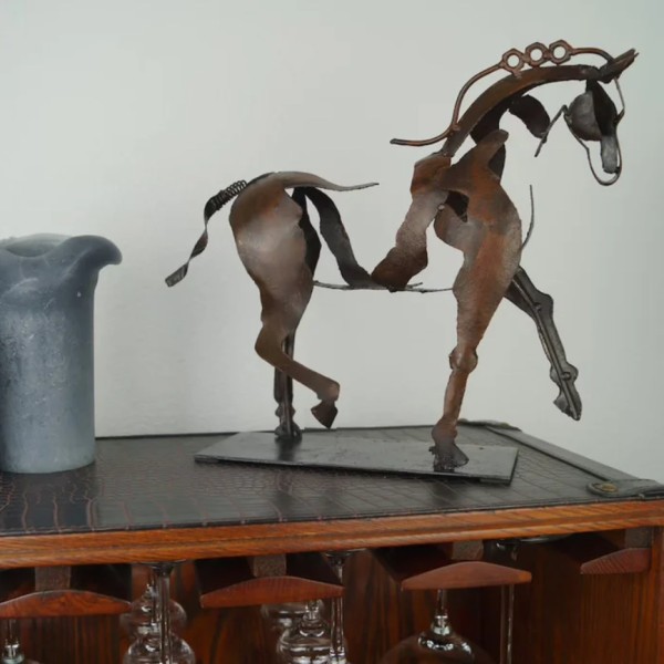 Häst Skulptur Metall Led Djur Skulptur Hem Restaurang Dekoration Inflyttningspresent Present Lysande