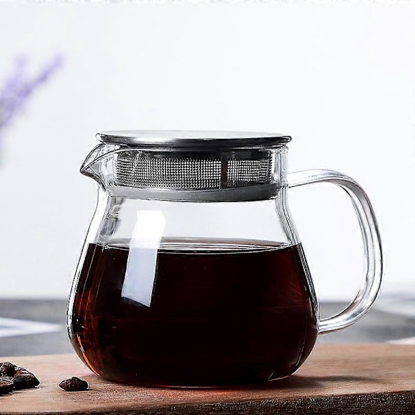 Värmebeständig Kaffekanna Handbryggning Kaffekanna Stålskydd Föräldradelningskanna Glasbryggning