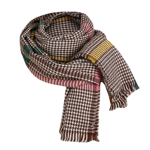 Dam dubbelsidig rutig scarf varm scarf vindtät sjal
