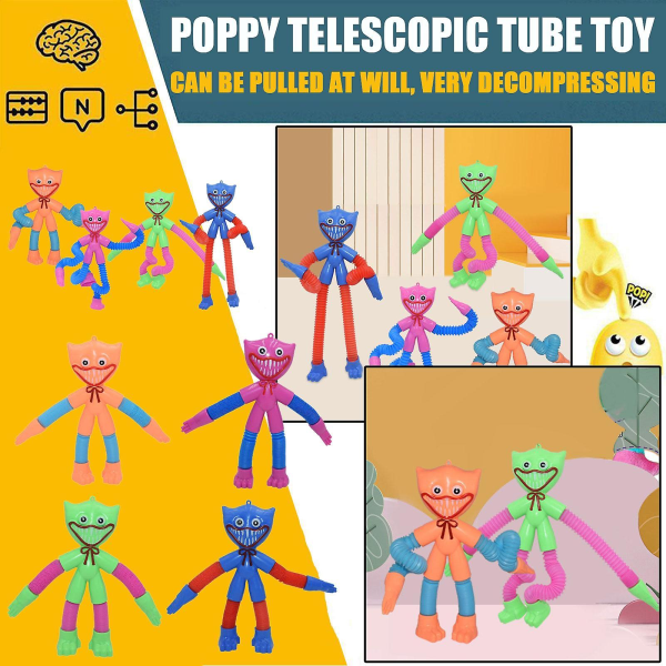 Pop Tube Poppy Game Time Fidget Legetøj Stress Relief Huggy Wuggy