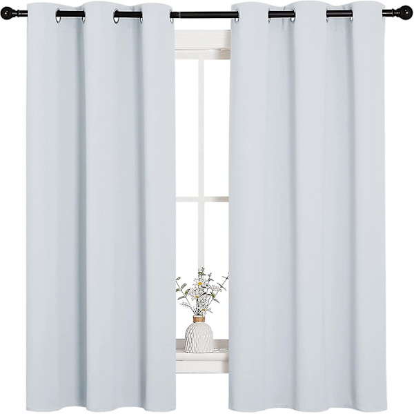 Vindusbehandling Termisk Isolerte Grommet Rom Mørkleggende Gardiner Draperier For Soverom（2stk ,W42*63in)