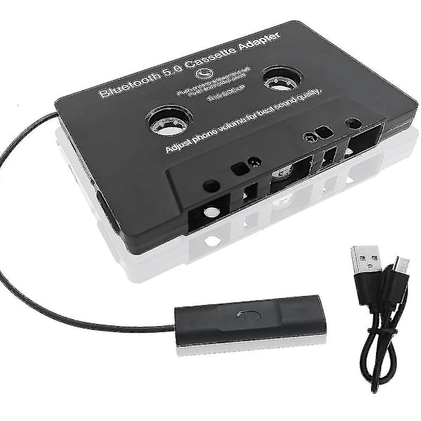 Universell kassett Bluetooth 5.0-adapterkonverter bilbandspelare för Aux Stereo Music Adapter Cassette