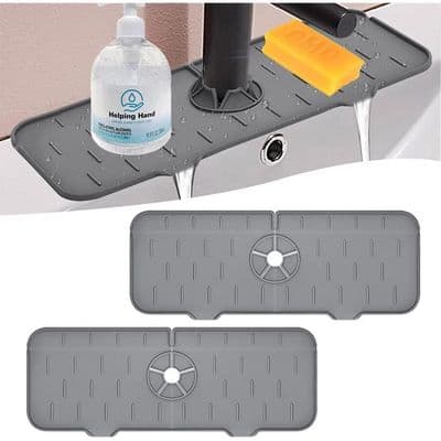 Kranhandtag i silikon - 2-pack - Grå - Stänkskydd - Kompatibel med diskho