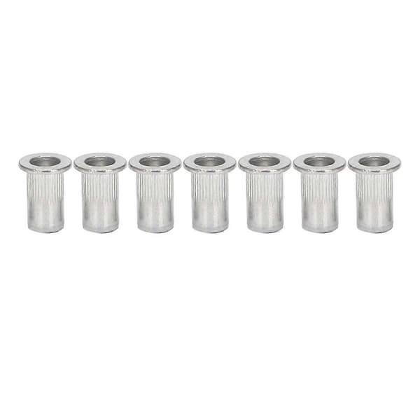 M5 Aluminium Flat Head Rivet Mutter Innsettingsmutter Sølvfargetone 60 stk