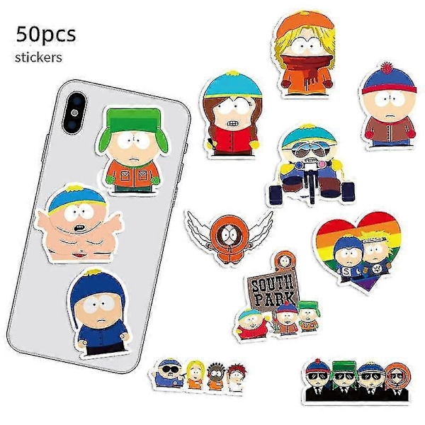 50 stk/sett South Park Klistremerker DIY Vanntette Klistremerker til Bagasje, Laptop, Kopper, Skateboard