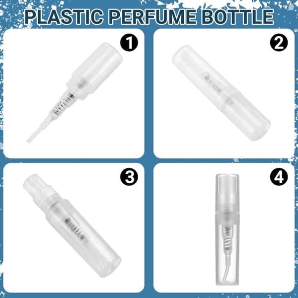 Mini Transparent 2 ml Plast Sprayflaska Parfym Atomizer Tom Provflaska Lämplig för Resefest 90 st