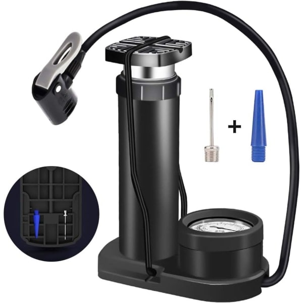 Cykelpump fotpump, Mini bärbar stativluftpumpe kompatibel