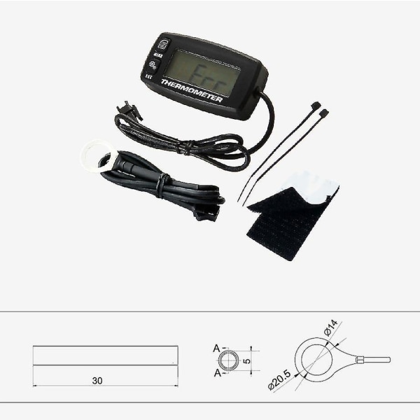 Digital LCD-motortemperaturmåler Overtemperatur-alarm med sensor Rl-ts002 Kompatibel med Mot