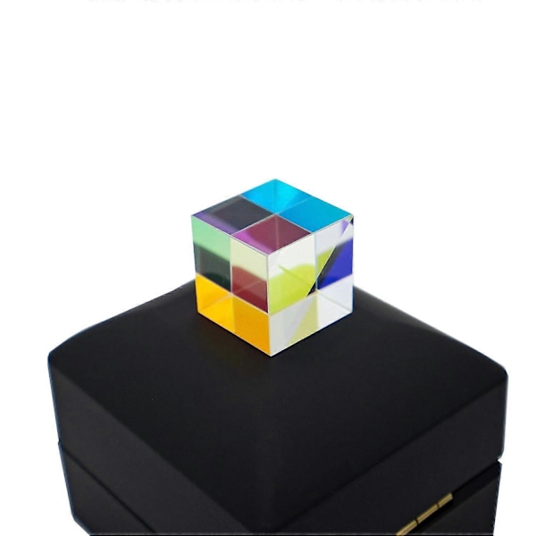 Dikroisk X-Cube Prisma RGB Dispersjonsprisma for Fysikk og Dekorasjon med Oppbevaringsboks