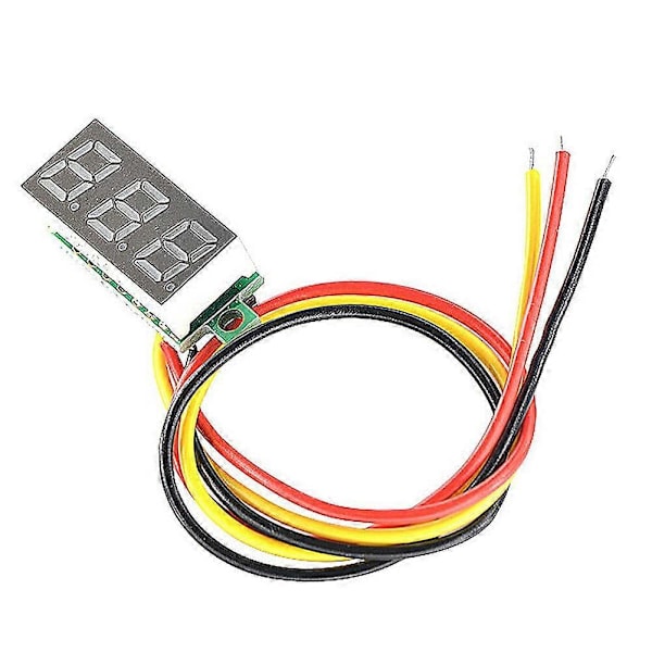 Mini DC Voltmeter Display 3-Tråds DC 0-100V Spänningstestare 10ST 0,28 Tum LED Panel 4 Färger Kombinerade