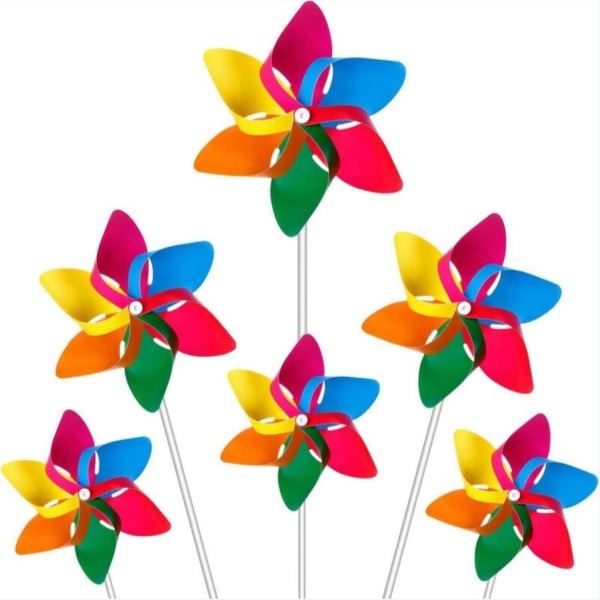 100 vindmølle for hage og barn, regnbuedesign, UV- og værbestandig, hagedekorasjon, festutstyr og fugleskremsel