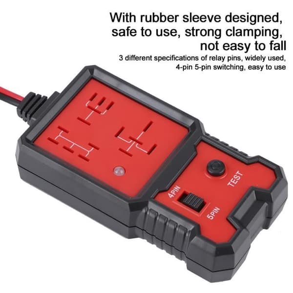 Garosa relætester Bilrelætester 12V Bærbart Diagnostisk Værktøj LED-display 4 ben 5 ben til