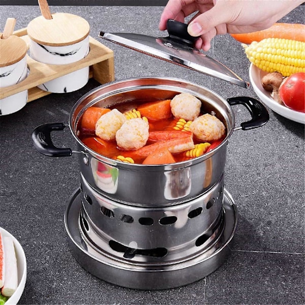 Spis för inomhusbruk, spritkök i rostfritt stål, portabel spis, lätt att bära, inget behov av ström, lämplig för inomhusbruk och camping
