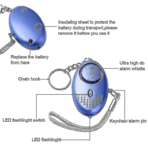 5 Pack 140db Personal Security Alarm Keychain With Led Light,personal Alarm