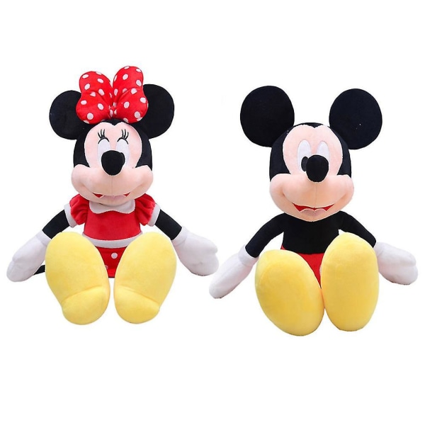 2 stk/sett Mickey og Minnie Mouse Anime plysjleker 23cm