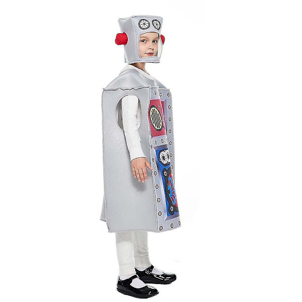 Robot Cosplay Kostym Set för Barn Festival Tema Fest Kläder Halloween Scenföreställning Kläder