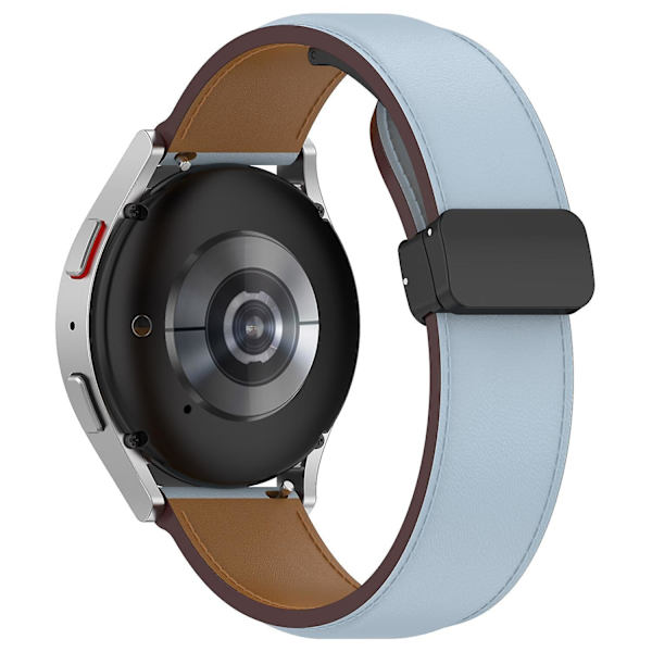 20mm Lær Foldbart Spenne Klokkearmbånd for Samsung Galaxy Watch6 40mm 44mm/Watch6 Classic 43mm 47mm