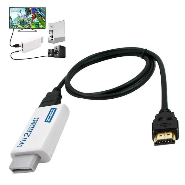 Wii till HDMI-omvandlare adapter med 1,5 m höghastighetskonverteringskabel