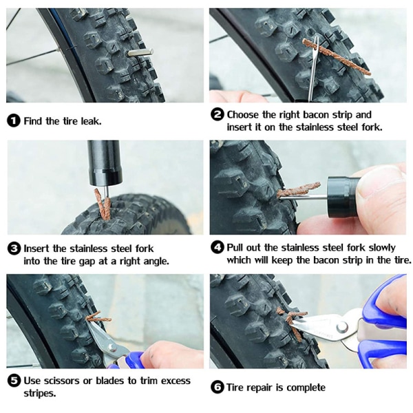 Tubeless cykeldäck Reparationssats Cykelreparationsverktyg (svart)