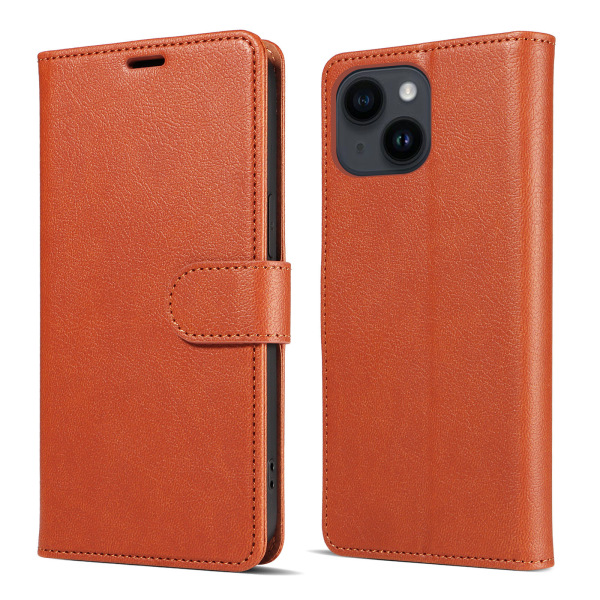 2023 iPhone 14 Pro Max Case Högkvalitativt Läder Flip Wallet Style Bärbart Case - 1 Styck brown