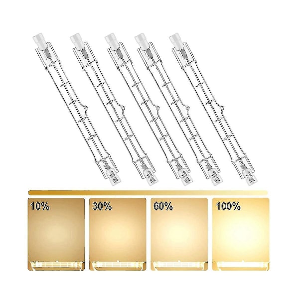 5-pack R7s 118mm 300W 230V, R7s Halogen Linjär Ljuskälla, Dimbar Halogenlampa för Byggnadsarbeten