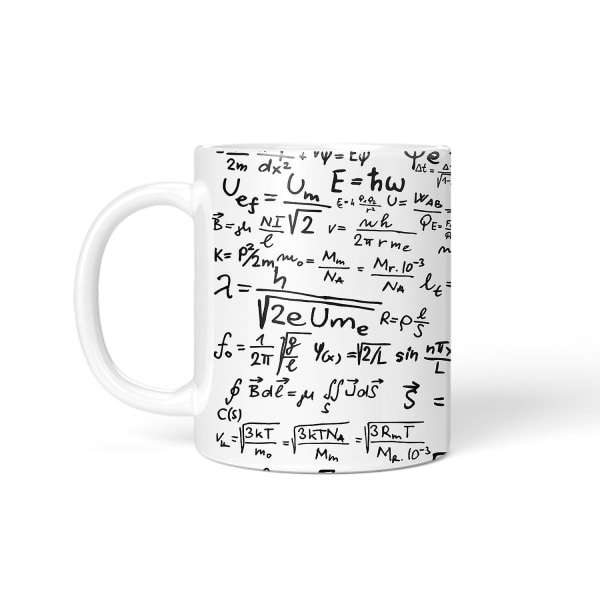 Matemaattiset kaavat kahvimuki - Pohdi kuuluisia matemaattisia yhtälöitä samalla kun nautit juomastasi - Toimitetaan hauskassa lahjapakkauksessa