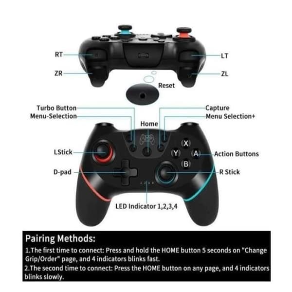 Switch Pro -ohjain - Bluetooth - Tärinä - Ergonominen