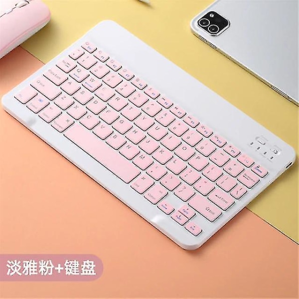 10 tums trådlöst bluetooth tangentbord (rosa)