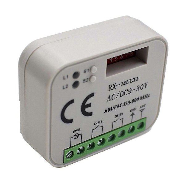 Autotallin oven kaukosäätimen vastaanotin 2-kanavainen ohjainkytkin 433 868 MHz lähettimelle RX Multi Frequency 433-900MHZ