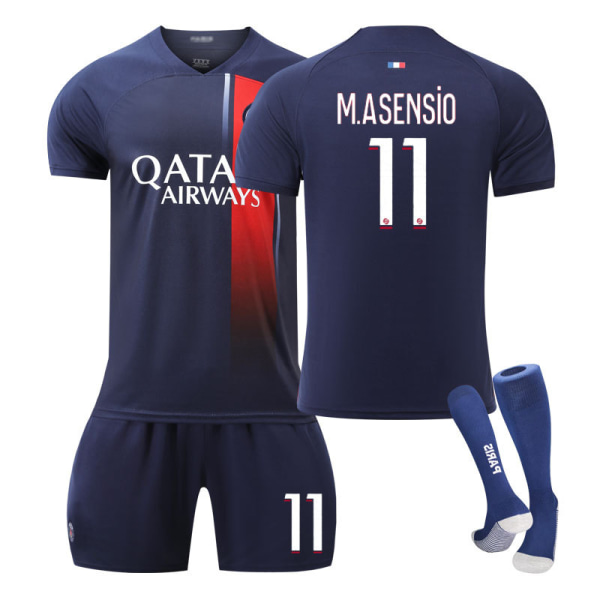 2324 Paris hjemmebane barnestudenter voksen trening sportsdrakt menn og kvinner Messi fotballuniform NO.11 26