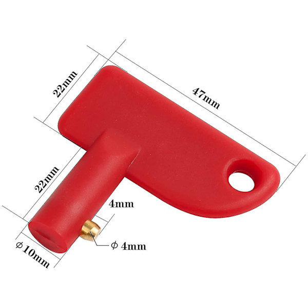 Batteri Hovedafbryder Udskiftningsnøgle 14mm 4 Stykker, Hovedafbryder Nato Bone Nøgle Abs Plast, Afbryder Universal Nøgle, Batteriafbryder Bådafbryder Nøgle