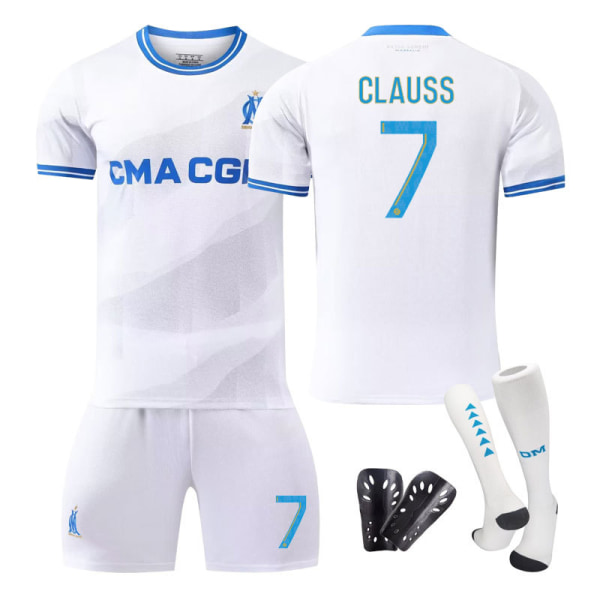 2324 Marseille hem vit träningsdräkt tröja sportuniform fotboll för män och damer NO.11 26