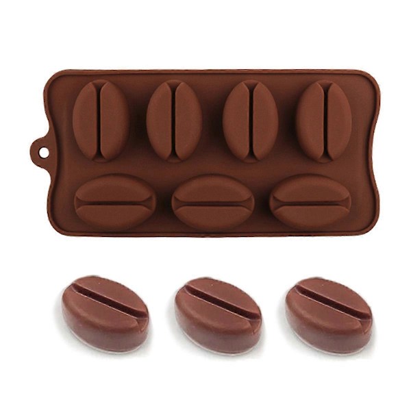 7 Hulrum Kaffe Bønne Chokolade Fondant Form Værktøj Voks Smelte Kage Gele Mousse Kage Is Form