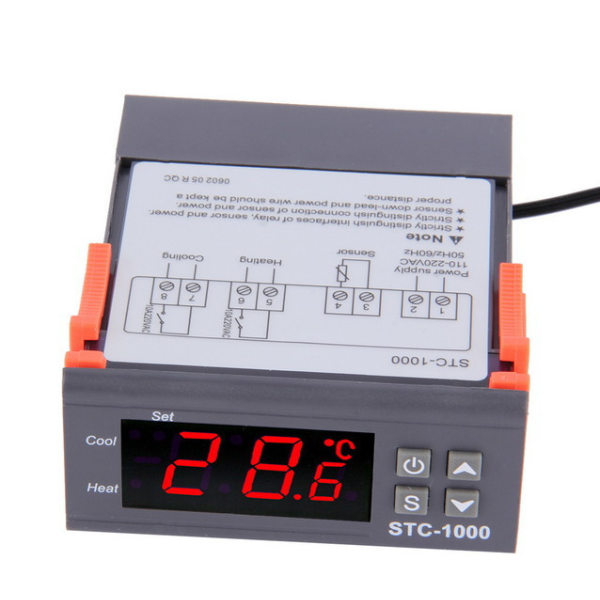 Digital display av termostat automatisk kyl- och värmebrytare, 110V-220V