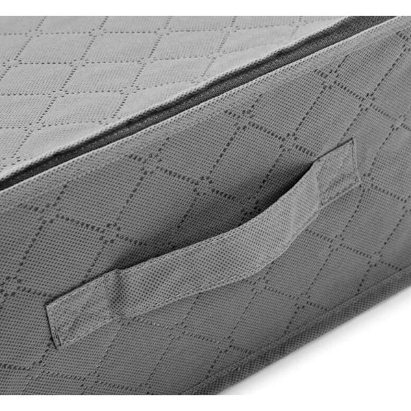 Non-woven opbevaringspose til seng, støvtæt og fugtsikker, foldbar 97×33×15cm, grå, 2 stk.