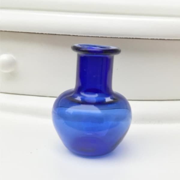 2 st Mini Glas Vas Kök Dekoration BLÅ Blå