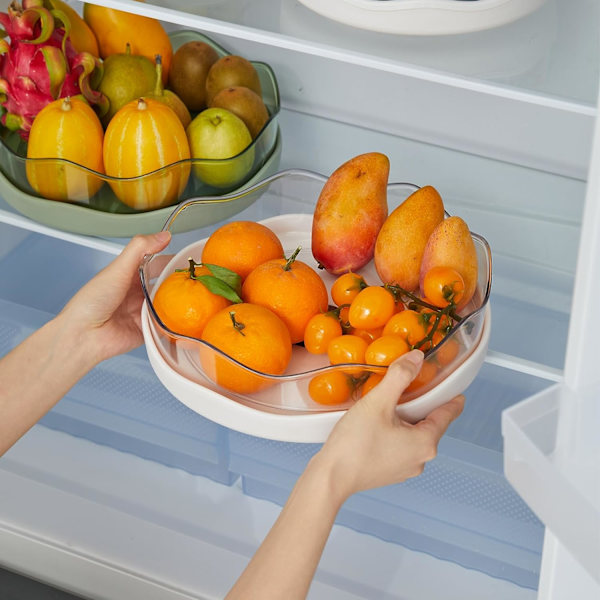 Lazy Susan pladespiller skab arrangør krydderi drejelig krydderihylde 10,6\" (hvid)