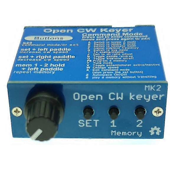 Öppen CW Keyer MK2 Färdig med Aluminiumskal CW Keyer MK2 KIT CW Hastighet Justerbar Från 1 till 999 WPM