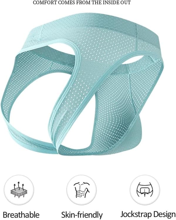 2025 Senaste Modell Herr 5-Pack Jockstrap Sömlösa Underkläder Stringkalsonger Mesh Jock Strap Atletisk Support 5-pack Large