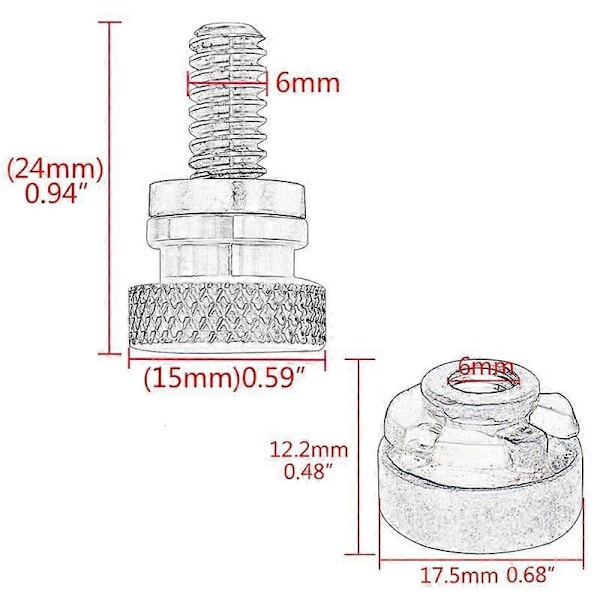 1/4 tommers svart bakskjerm passasjersete bolt fane skrue mutter for Sportster XL 883 1200 Fatboy Road King Softail tilbehør