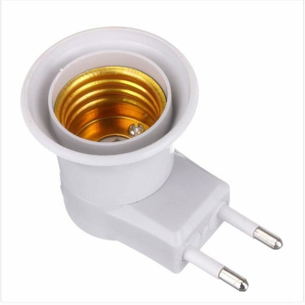 E27 EU-plugg Lampeholder Base Socket Konverteradapter med Kontrollbryter JIKAIX