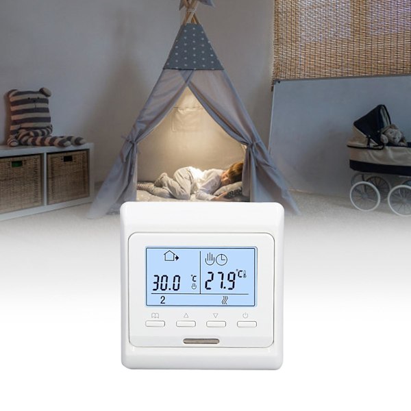 Golvvärme termostat, AC180-230V LED programmerbar golvvärme temperaturregulator styrenhet V luft mekanisk termostat hög kapacitet