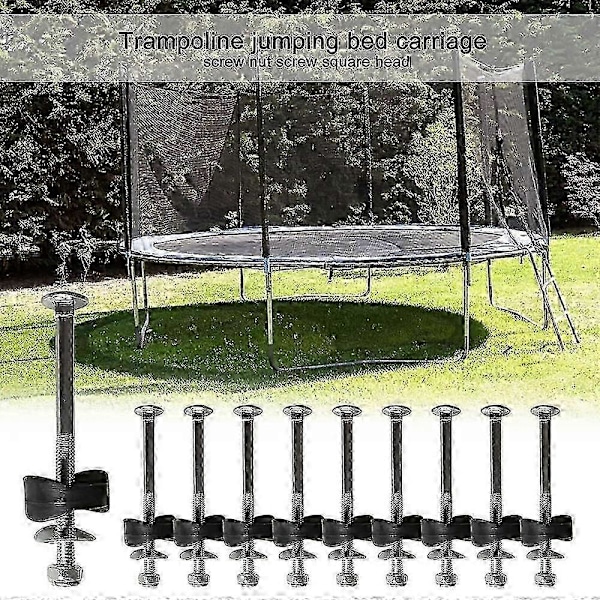 12 st Galvaniserade Stål Trampolinskruvar Kit - Fästtillbehör för Trampolin