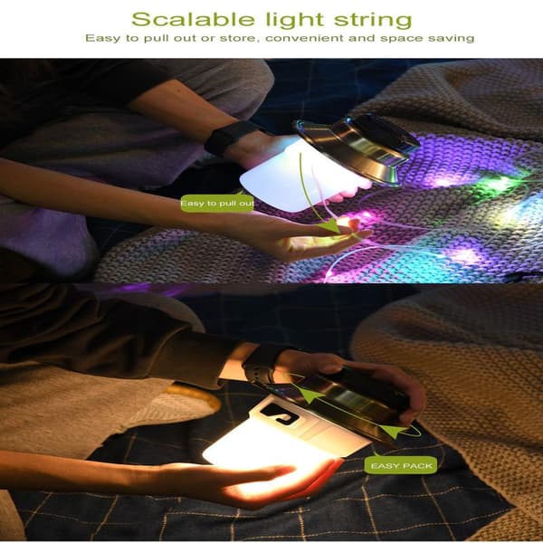 Outdoor camping light, string lights, mood lighting for patio or camping, rechargeable LED lighting, waterproof portable lighting