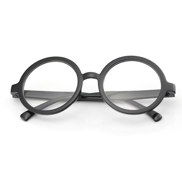 2-pack runda glasögon utan lins, svarta runda glasögon Plastbågar Glasögon tillbehör Maskerad