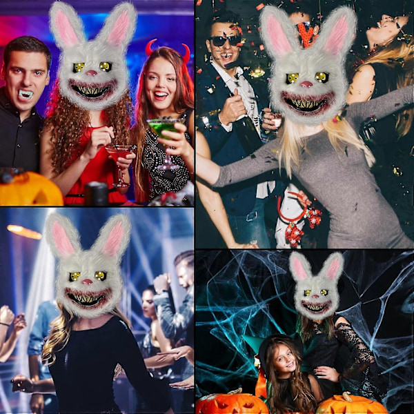 Halloween-naamio Kauhu Kaninnaamio, Pelottava Halloween-naamio Aikuisten ja Lasten, Hauska Kaninnaamio Halloween-asuun, Karnevaali Juhliin, Cosplay Masquerade