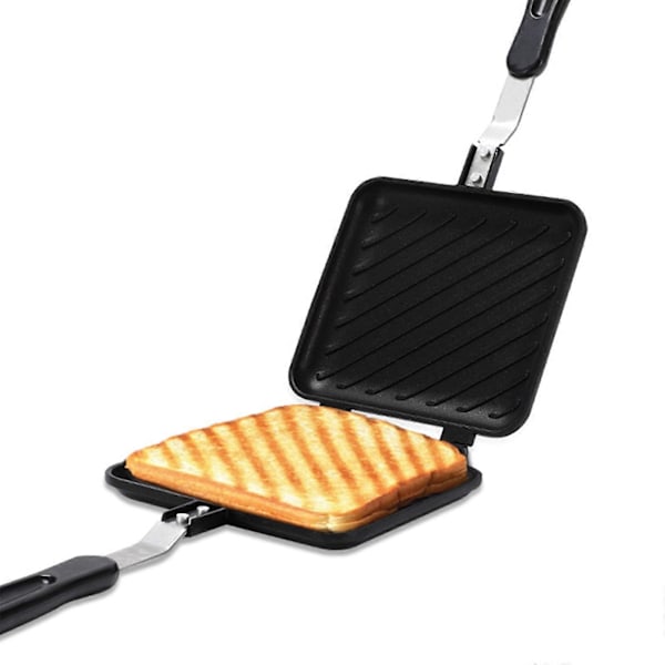 Rostad Sandwich Maker Non-stick Grillad Sandwich Panini Maker Med Isolerat Handtag Varm Sandwich Maker Grillad Ost Maskin