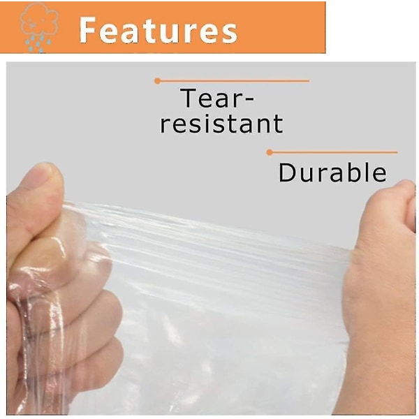 Bärbar engångsregnjacka klar och genomskinlig, regnponcho med huva och ärmar Cover för vuxna (8-pack transparent)