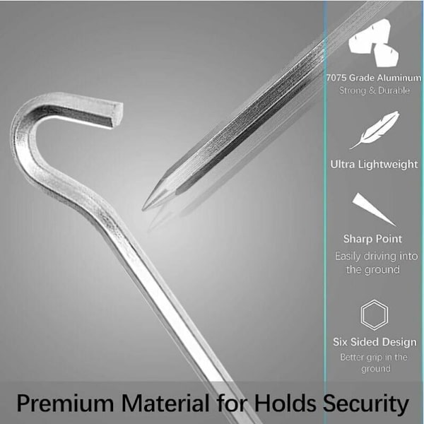 14 stk 18 cm aluminium teltplugger teltkroker teltplugger harde bakkeplugger