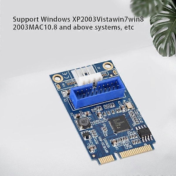 MINI PCI-e til USB3.0 Front 19-Pin Udvidelseskort 2 Port Desktop Computer Overførsel Udvidelseskort Lille 4Pin Strøm